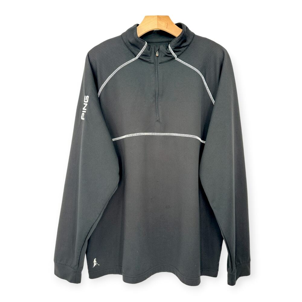 PING | XL | Men's Performance 1/4 Zip Chest Yoke Long Sleeve Pullover Golf Shirt